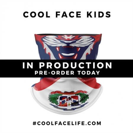Kids Size – Dominican Republic Flag Face Bandana