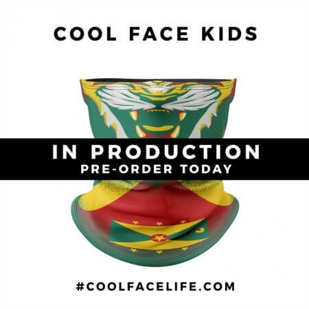 Kids Size – Grenada Flag Face Bandana