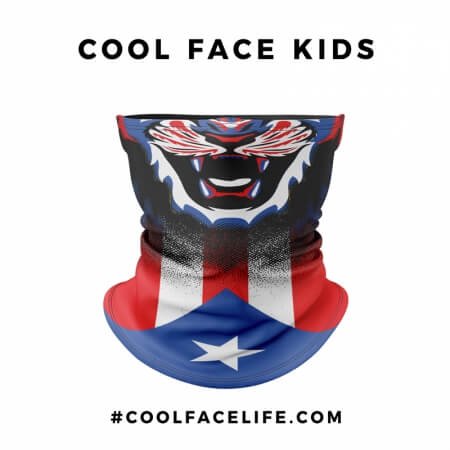 Kid Size - Puerto Rico Flag Face Bandana