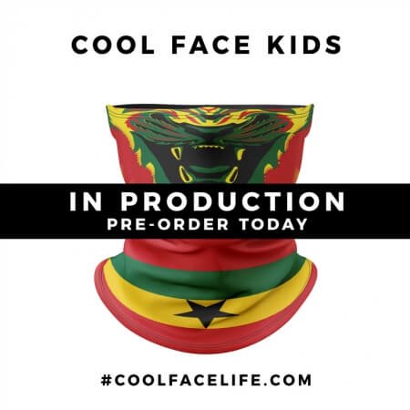 Kids Size – Ghana Flag Face Bandana